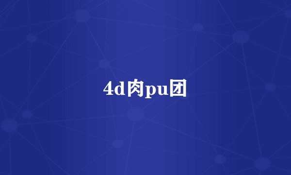 4d肉pu团