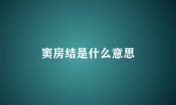 窦房结是什么意思