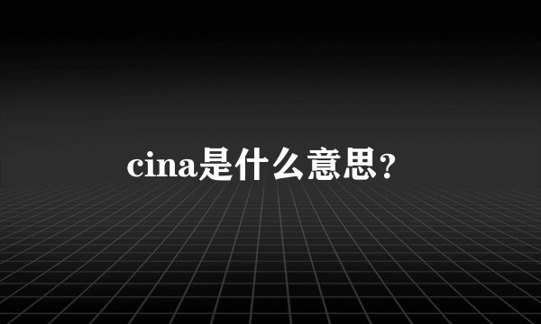 cina是什么意思？