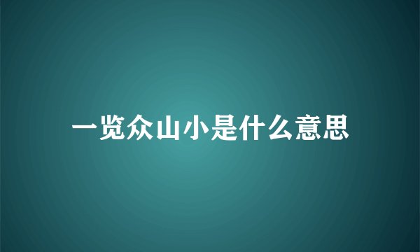 一览众山小是什么意思