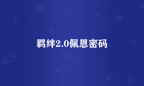 羁绊2.0佩恩密码