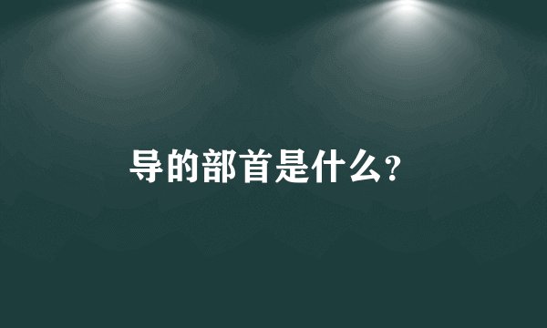 导的部首是什么？