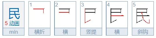 民的笔顺