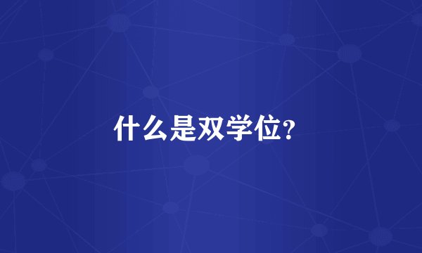 什么是双学位？