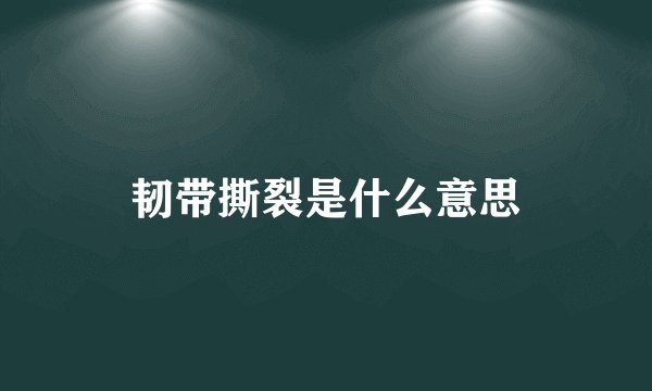 韧带撕裂是什么意思