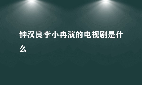 钟汉良李小冉演的电视剧是什么