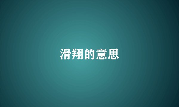 滑翔的意思