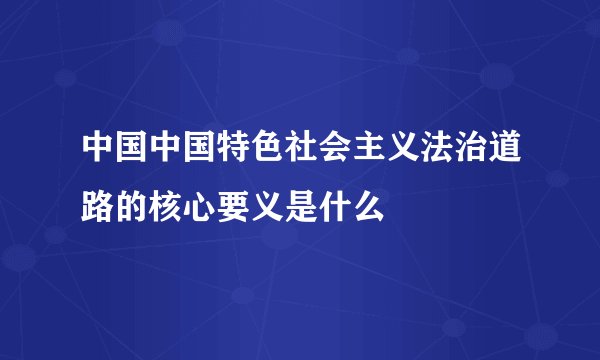 中国中国特色社会主义法治道路的核心要义是什么