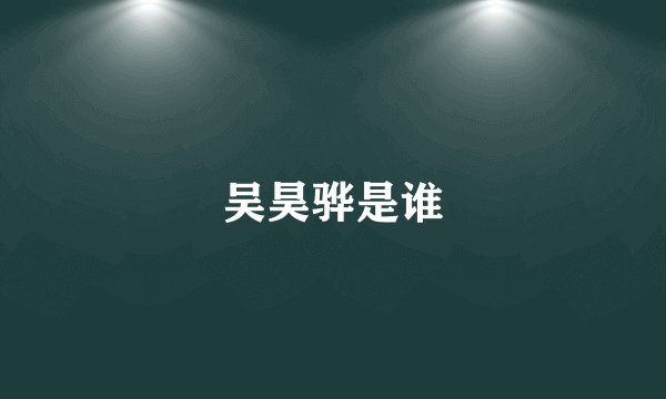 吴昊骅是谁