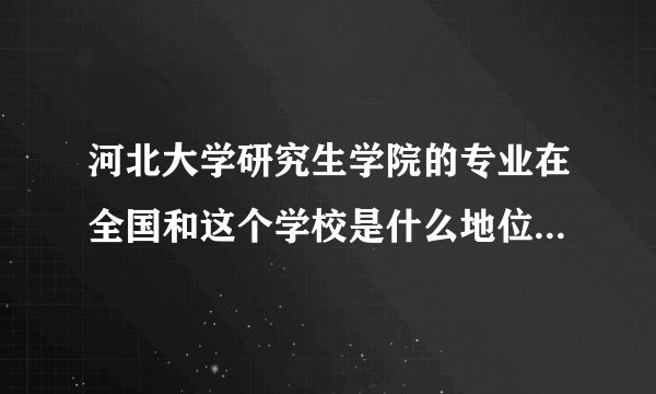 河北大学研究生学院的专业在全国和这个学校是什么地位?毕业生一般从事哪些工作?