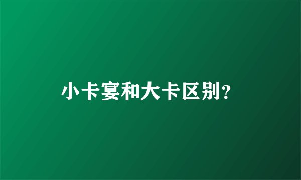 小卡宴和大卡区别？