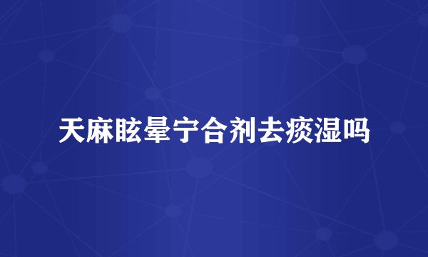 天麻眩晕宁合剂去痰湿吗