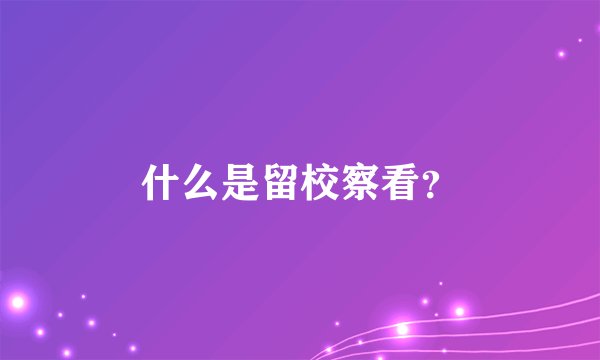 什么是留校察看？