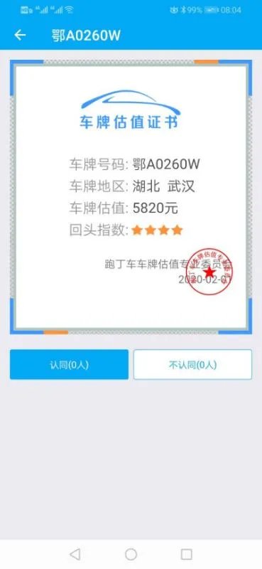 鄂A0260W这个车牌值多少钱？