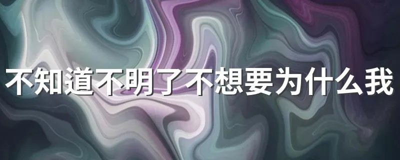 不知道不明了不想要为什么我的心什么歌 不知道不明了的歌词是什么