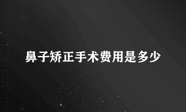 鼻子矫正手术费用是多少