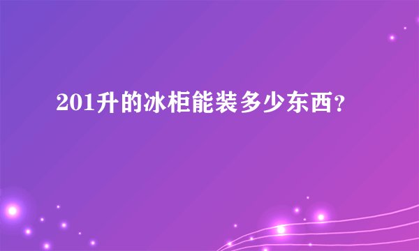 201升的冰柜能装多少东西？