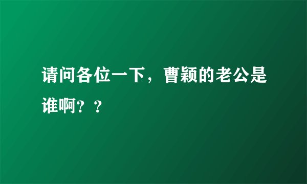请问各位一下，曹颖的老公是谁啊？？