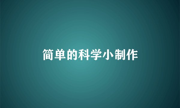 简单的科学小制作