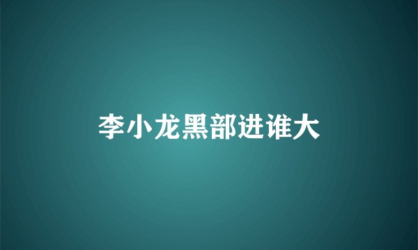 李小龙黑部进谁大