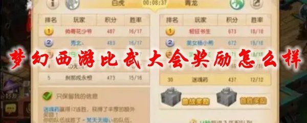 梦幻西游比武大会奖励怎么样