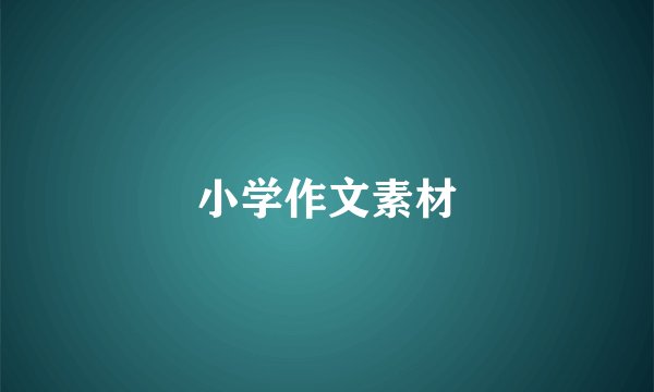 小学作文素材