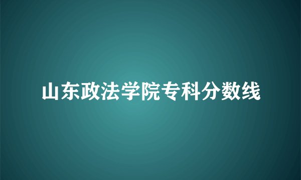 山东政法学院专科分数线