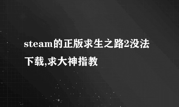 steam的正版求生之路2没法下载,求大神指教