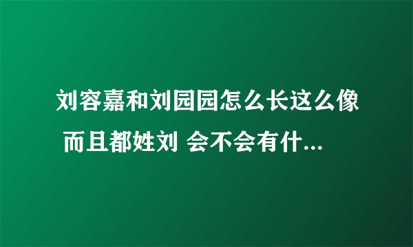 刘容嘉和刘园园怎么长这么像 而且都姓刘 会不会有什么血缘关系?????