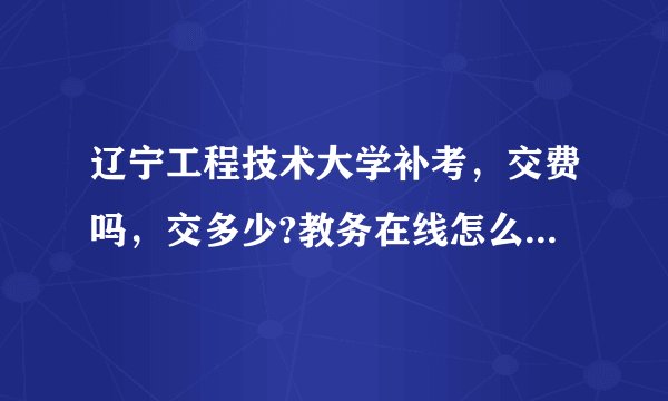 辽宁工程技术大学补考，交费吗，交多少?教务在线怎么这么显示呢？