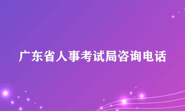 广东省人事考试局咨询电话