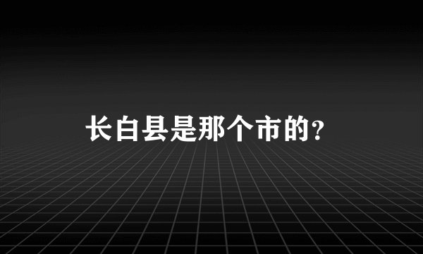 长白县是那个市的？