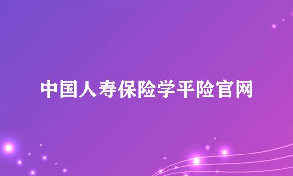 中国人寿保险学平险官网