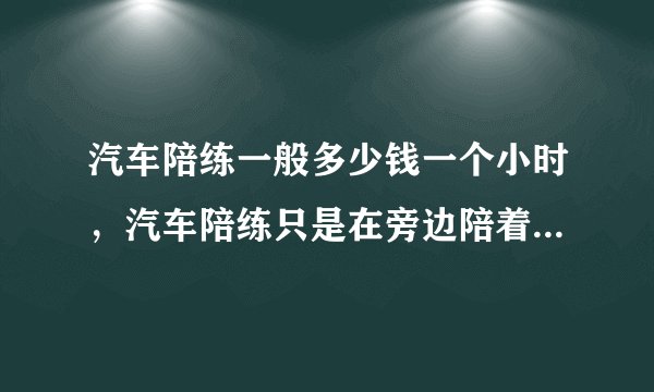 汽车陪练一般多少钱一个小时，汽车陪练只是在旁边陪着，还是有车可以开？