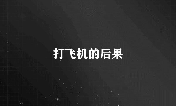 打飞机的后果