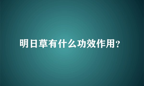 明日草有什么功效作用？