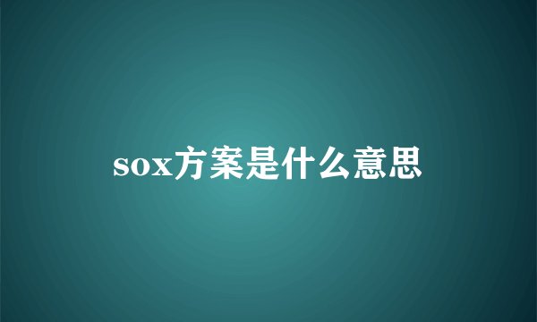 sox方案是什么意思