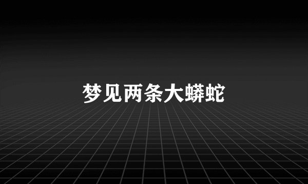 梦见两条大蟒蛇
