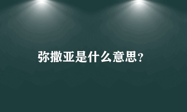 弥撒亚是什么意思？