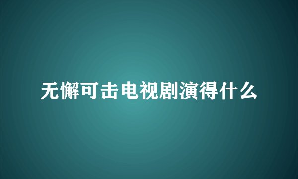 无懈可击电视剧演得什么