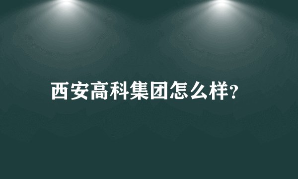 西安高科集团怎么样？