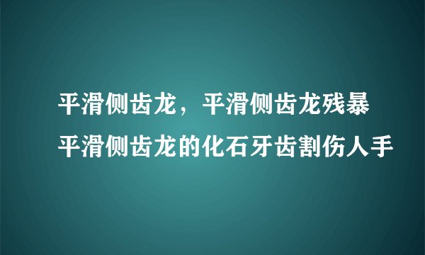 平滑侧齿龙，平滑侧齿龙残暴平滑侧齿龙的化石牙齿割伤人手