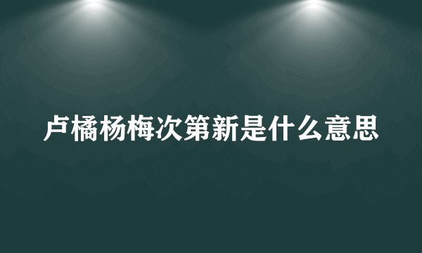 卢橘杨梅次第新是什么意思