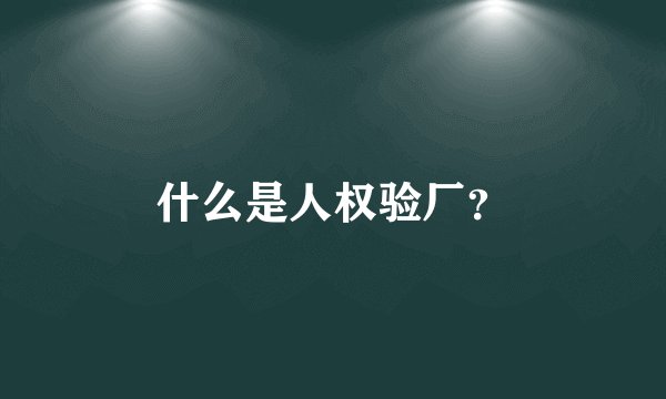 什么是人权验厂？