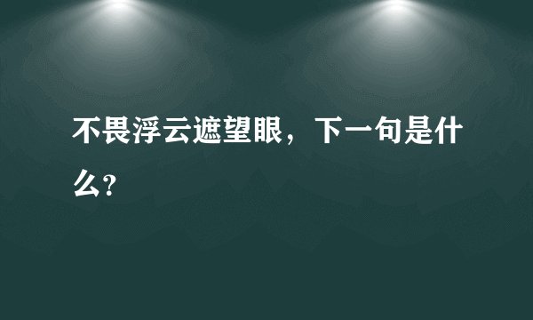 不畏浮云遮望眼，下一句是什么？