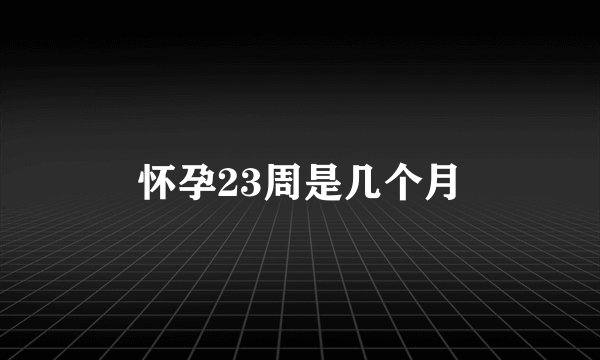 怀孕23周是几个月