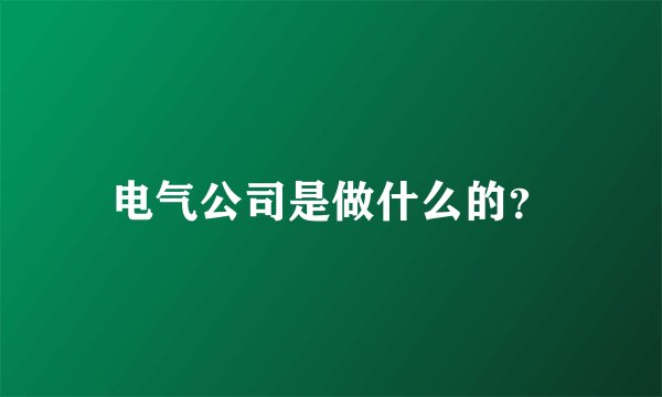 电气公司是做什么的?