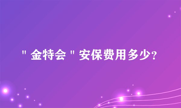 ＂金特会＂安保费用多少？