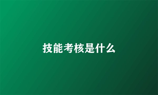 技能考核是什么