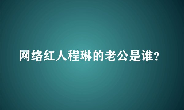 网络红人程琳的老公是谁？